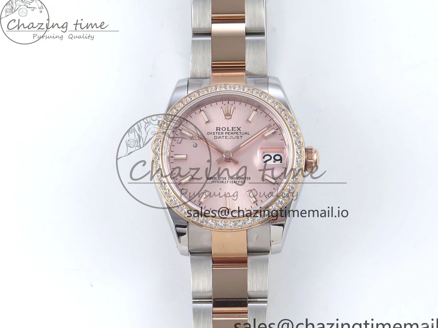904L 2688 Oyster Dial RG Bracelet Steel SS 278381RBR DateJust Stick Diamonds RG Edition ETA on ARF 31 Bezel 1:1 Best 0415